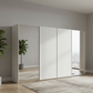 Wiemann Tulsa White Extra Large 4 Door Sliding Wardrobe with White Decking and Mirror Doors - Width 400cm