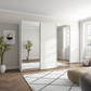 Wiemann Tulsa White 3 Door Sliding Wardrobe with White Decking and Mirror Doors 