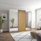 Wiemann Tulsa White 3 Door Sliding Wardrobe with Oak Decking and Mirror Doors 