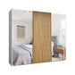 Wiemann Tulsa White Large 3 Door Sliding Wardrobe with OakDecking and Mirror Doors - Width 300cm