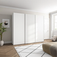 Wiemann Tulsa White 3 Door Sliding Wardrobe with Decking on the Middle Door 
