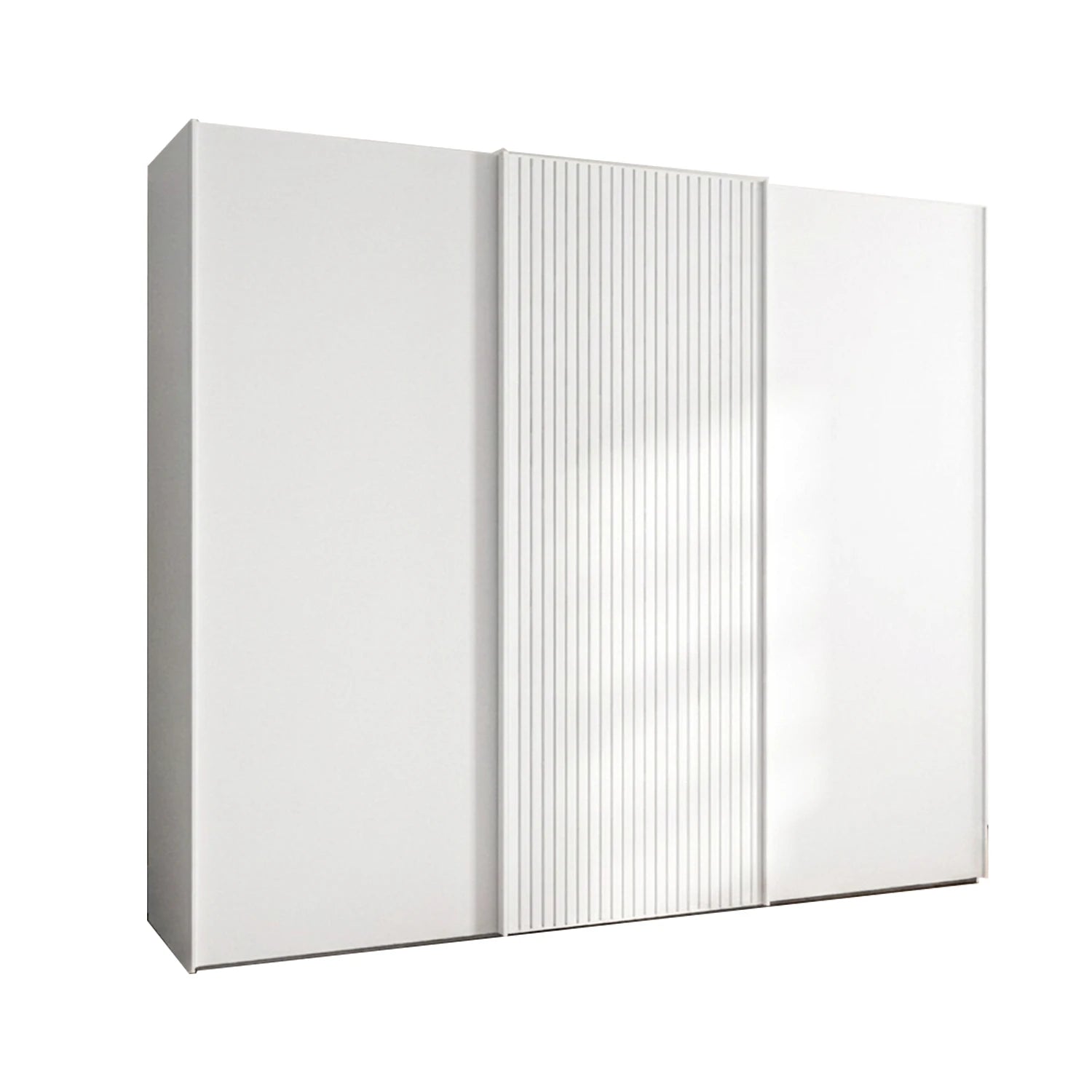 Wiemann Tulsa White 3 Door Sliding Wardrobe with Decking on the Middle Door - Width 280cm