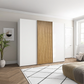 Wiemann Tulsa White 3 Door Sliding Wardrobe with Oak Decking on the Middle Door 