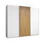 Wiemann Tulsa White 3 Door Sliding Wardrobe with Oak Decking on the Middle Door Width 250cm