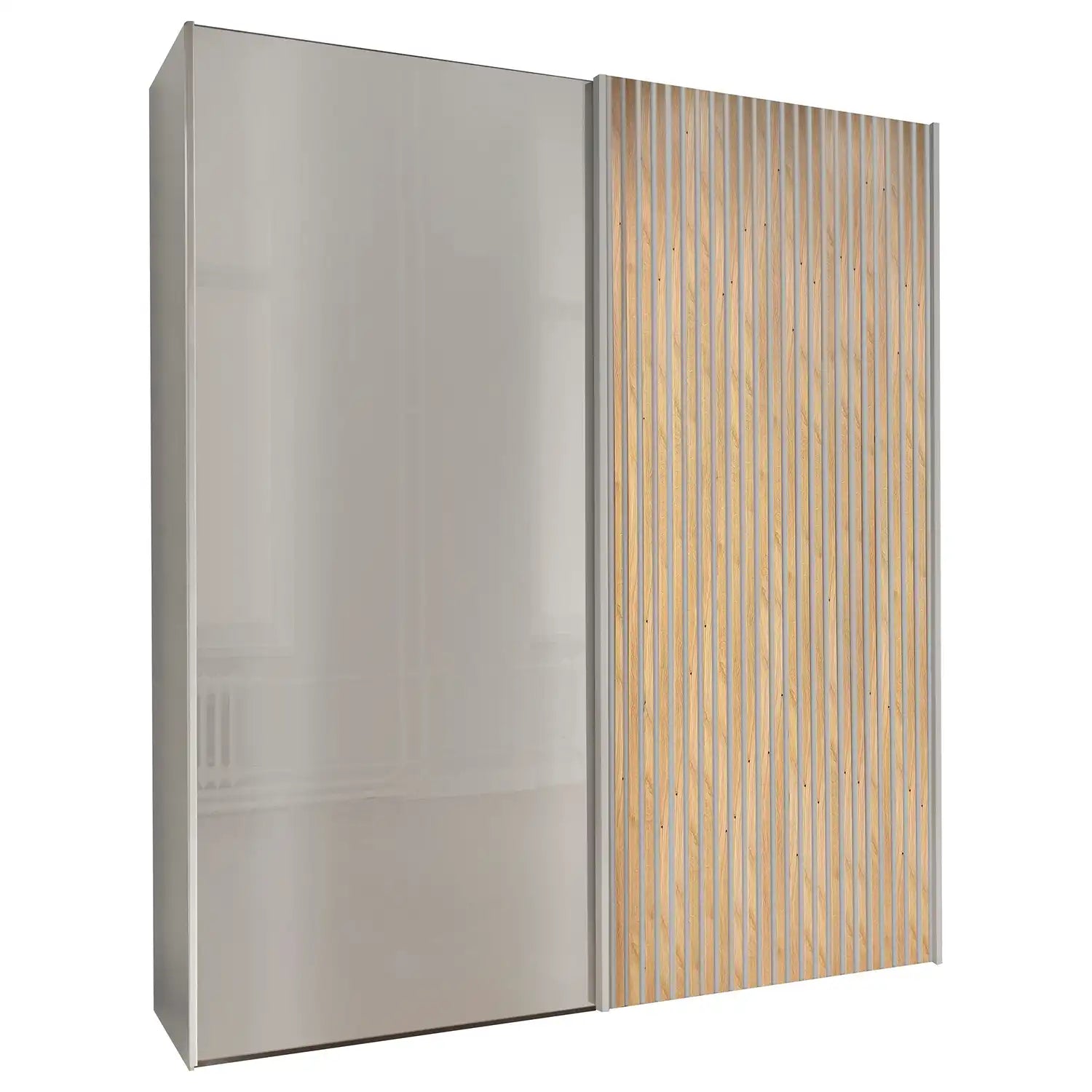 Tulsa Champagne Glass Double Sliding Wardrobe 