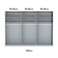Wiemann 300cm Sliding Door Wardrobe Internal Compartments Layout with Dimensions on white Background 