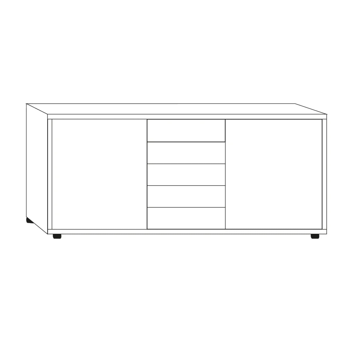 Wiemann Vilmar 5 Drawer, 2 Door Combi Dresser - VIP - Pendle Village Furniture