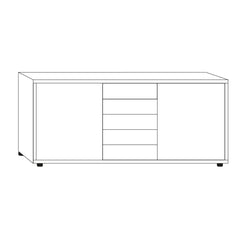 Wiemann Vilmar 5 Drawer, 2 Door Combi Dresser - VIP - Pendle Village Furniture