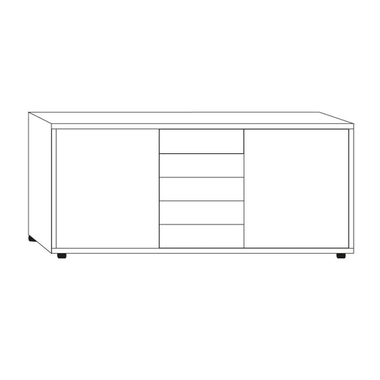 Wiemann Vilmar 5 Drawer, 2 Door Combi Dresser - VIP - Pendle Village Furniture