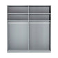 Wiemann VIP Grey wardrobe Interior with sliding doors on a white background
