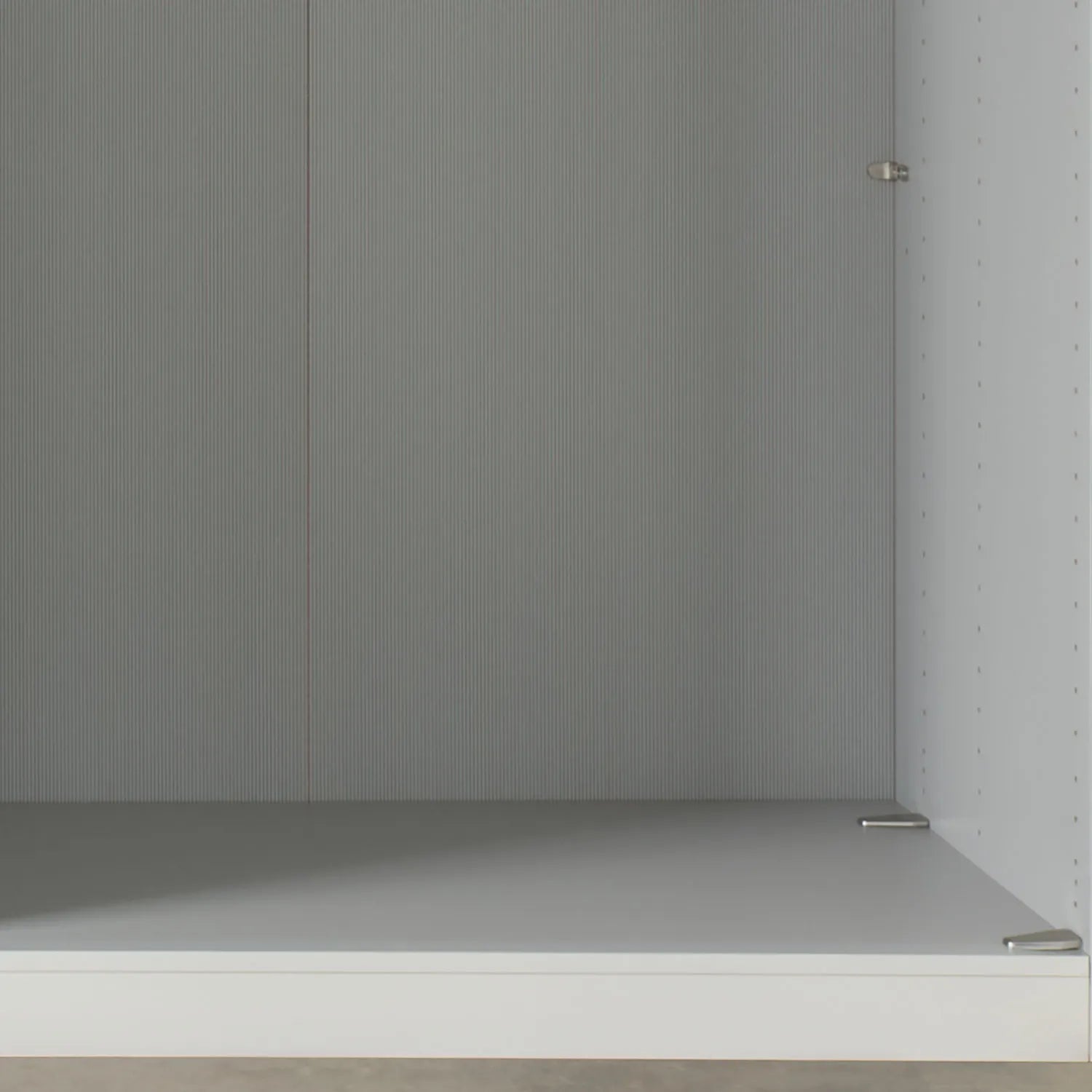 Tulsa Large 3 Door Wardrobe with Mirror and Decking Door - Close up of interior 