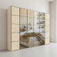 Zenith 300cm Champagne Glass 6 Door Wardrobe with Mirror
