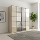 Zenith 200cm Champagne Glass 4 Door Wardrobe with Mirror