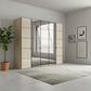Zenith 250cm Champagne Glass 5 Door Wardrobe with Mirror