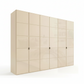 Zenith 300cm Champagne Glass 6 Door Wardrobe with Mirror