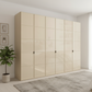Zenith 300cm Champagne Glass 6 Door Wardrobe with Mirror