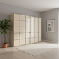 Zenith 300cm Champagne Glass 6 Door Wardrobe with Mirror
