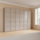 Wiemann Quito Zenith Large 6 Door  wardrobe with Havana glass doors and Trims