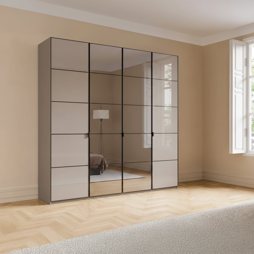 Zenith Havana Glass 4 Door Wardrobe 200cm