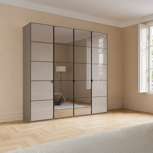 Zenith Havana Glass 4 Door Wardrobe 200cm