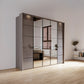 Zenith 250cm Havana Glass 5 Door Wardrobe - W250cm