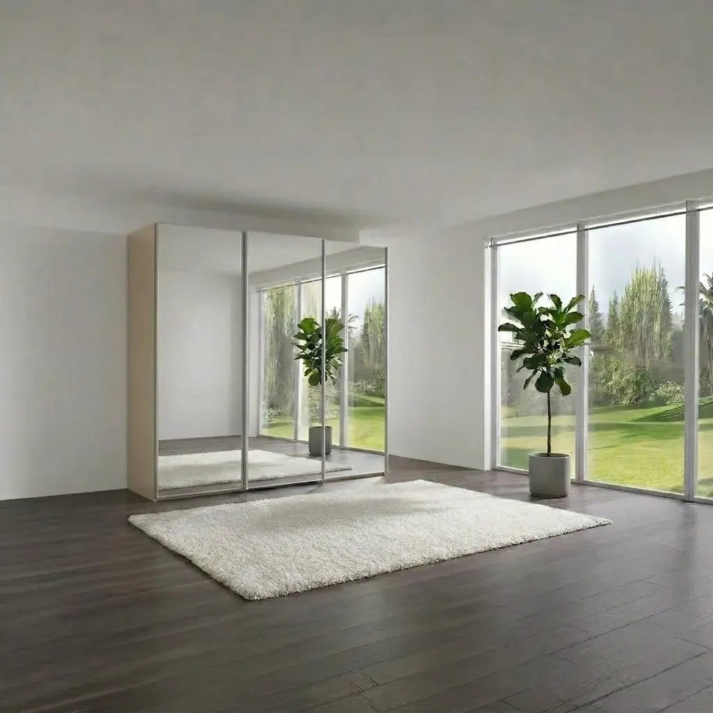 Wiemann Full Mirror phoenix iconic Champagne Carcase 3 Door Sliding Wardrobe