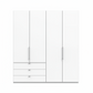 Wiemann Loft 4 Doors & 3 Drawers Hinged Wardrobe in White in white background