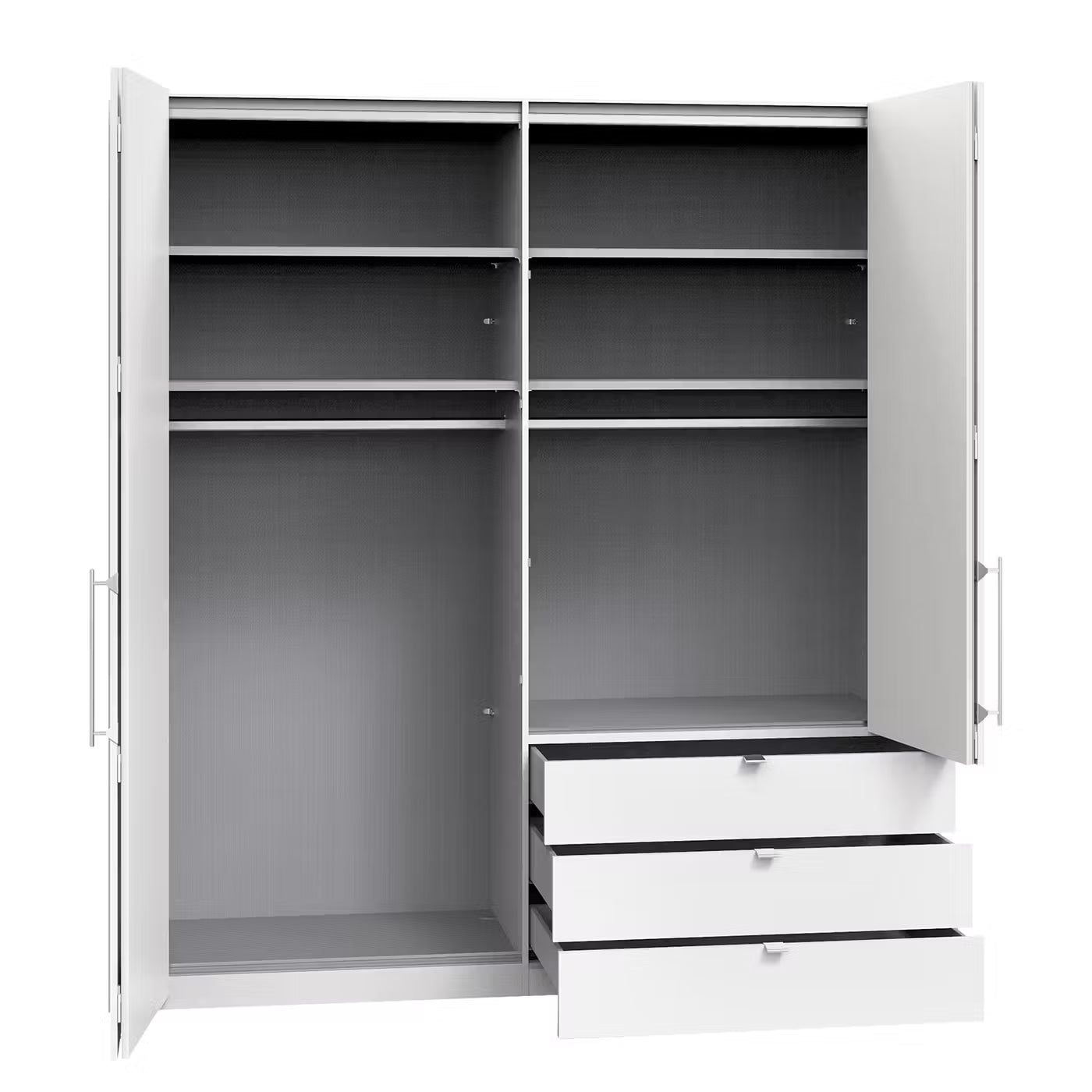 Wiemann Loft 4 Doors & 3 Drawers With Bi-Fold Doors Wardrobe Interior view