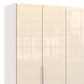 Wiemann Loft 4 Doors & 3 Drawers With Bi-Fold Doors Wardrobe in Glass Mangolia Closeup view