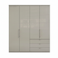 Wiemann Loft 4 Doors & 3 Drawers With Bi-Fold Doors Wardrobe in Glass Pebble Grey