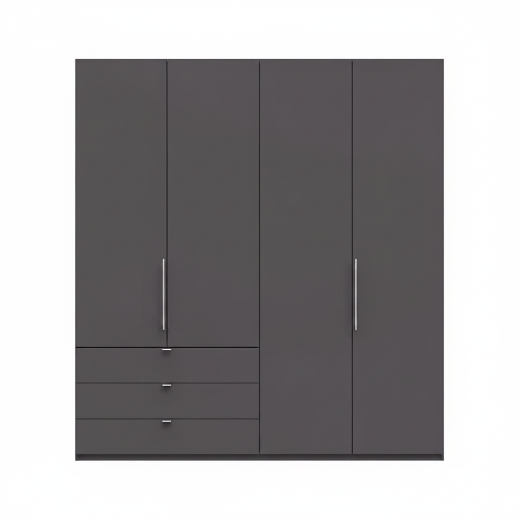 Wiemann Loft 4 Doors & 3 Drawers With Bi-Fold Doors Wardrobe in Havana