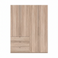 Wiemann Loft 4 Doors & 3 Drawers With Bi-Fold Doors Wardrobe in Rustic Oak