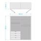 Wiemann Loft 4 Doors & 4 Drawers Hinged Wardrobe Dimensions view