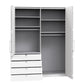 Wiemann Loft 4 Doors & 4 Drawers Hinged Wardrobe in White internal compartment view