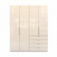 Wiemann Loft 4 Doors & 4 Drawers With Bi-Fold Doors Wardrobe in Glass Mangolia
