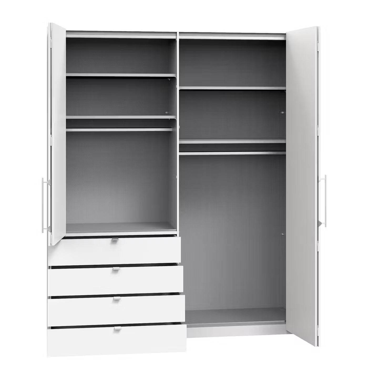 Wiemann Loft 4 Doors & 4 Drawers With Bi-Fold Doors Wardrobe Interior view