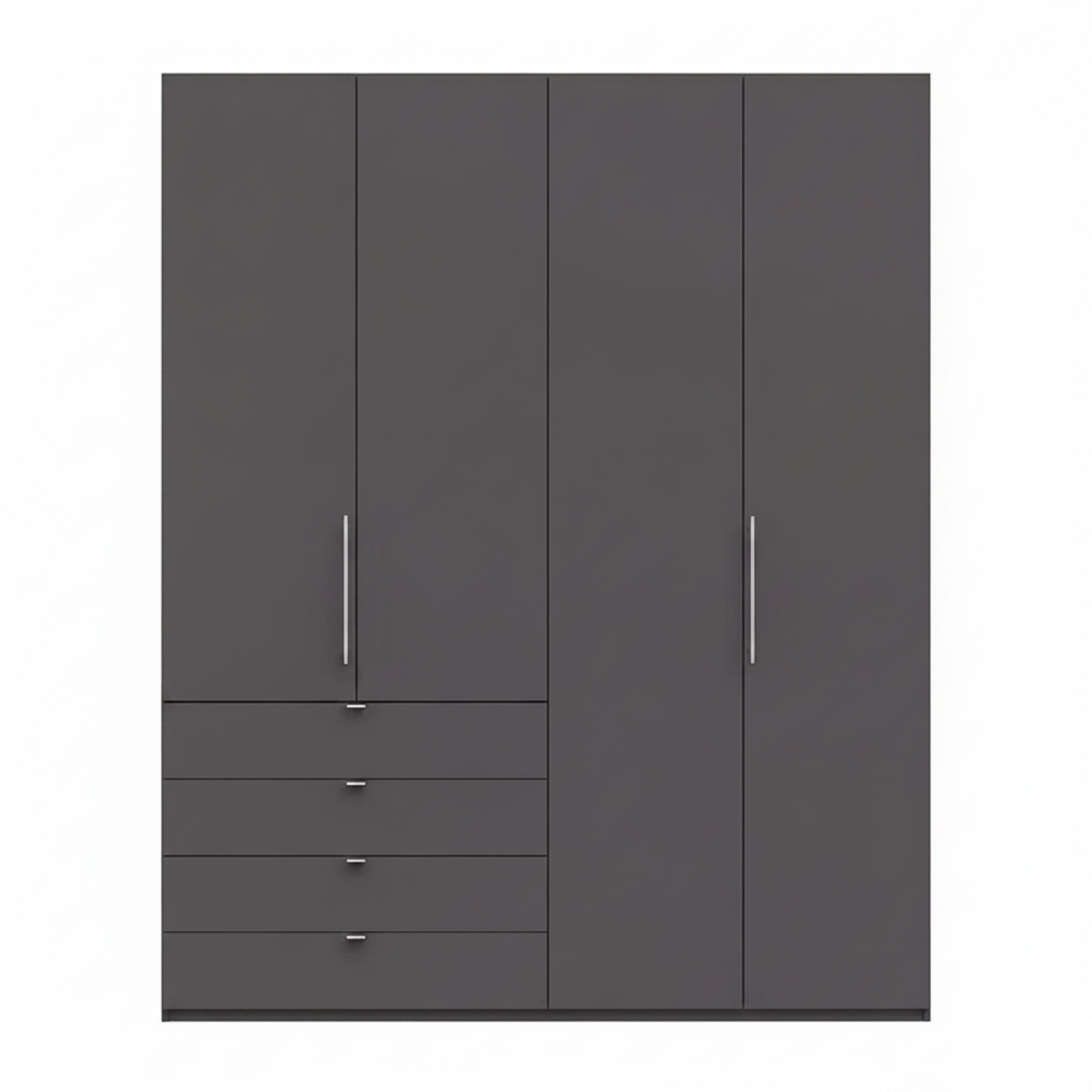 Wiemann Loft 4 Doors & 4 Drawers With Bi-Fold Doors Wardrobe in Havana