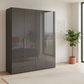 Wiemann Loft 4 Doors & 4 Drawers With Bi-Fold Doors Wardrobe in Havana Glass