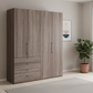 Wiemann Loft 4 Doors & 4 Drawers With Bi-Fold Doors Wardrobe in Dark Rustic Oak styled in a modern room