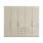 Wiemann Loft 5 Doors & 3 Drawers With Bi-Fold Doors Wardrobe in Glass Champagne