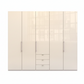Wiemann Loft 5 Doors & 3 Drawers With Bi-Fold Doors Wardrobe in Glass Mangolia