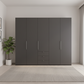 Wiemann Loft 5 Doors & 3 Drawers With Bi-Fold Doors Wardrobe in Havana Front view