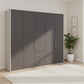 Wiemann Loft 5 Doors & 3 Drawers With Bi-Fold Doors Wardrobe in Havana with Pebble Grey Carcase