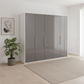 Wiemann Loft 5 Doors & 3 Drawers With Bi-Fold Doors Wardrobe in Havana with White Carcase