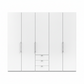 Wiemann Loft 5 Doors & 3 Drawers With Bi-Fold Doors Wardrobe in White
