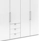 Wiemann Loft 5 Doors & 3 Drawers With Bi-Fold Doors Wardrobe in White Drawers Closeup view