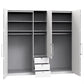 Wiemann Loft 5 Doors & 3 Drawers With Bi-Fold Doors Wardrobe - Interior view