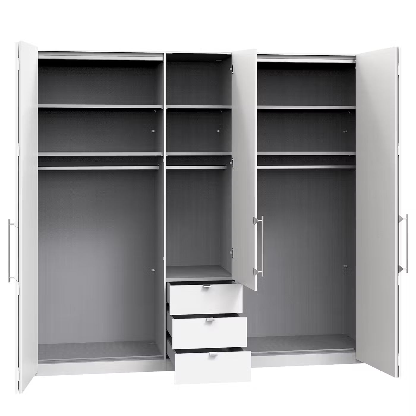 Wiemann Loft 5 Doors & 3 Drawers With Bi-Fold Doors Wardrobe - Interior view