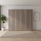 Wiemann Loft 5 Doors & 3 Drawers With Bi-Fold Doors Wardrobe in Dark Rustic Oak Front view