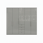 Wiemann Loft 5 Doors & 4 Drawers With Bi-Fold Doors Wardrobe in Glass Pebble Grey